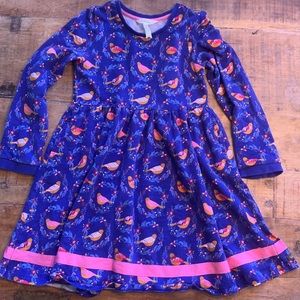 Matilda Jane 12 long sleeve dress blue with birds